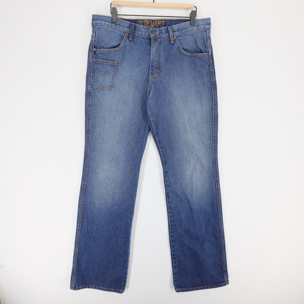 Kimes Ranch Stewart Jeans Mens 34x36 Blue Bootcut Relaxed Fit Western Denim